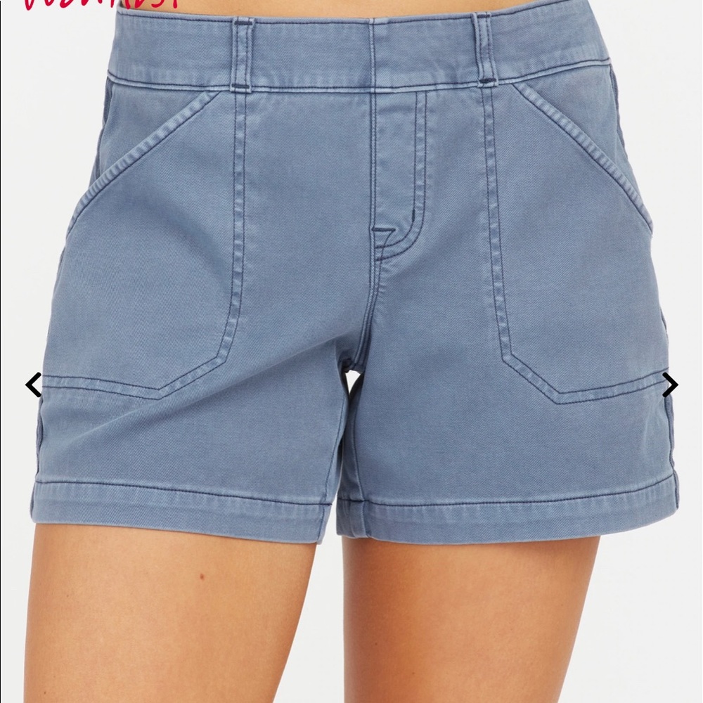 NWT Spanx Stretch Twill Shorts in Slate Blue